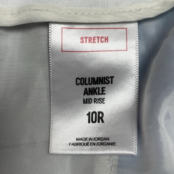 Express Columnist Linen Blend Mid-Rise Trouser Ankle Pant Blue 10 - Picture 9 of 10